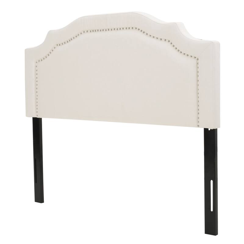 Upholstered Headboard Queen Size, Solid Wood Head Board with Durable Metal Legs
