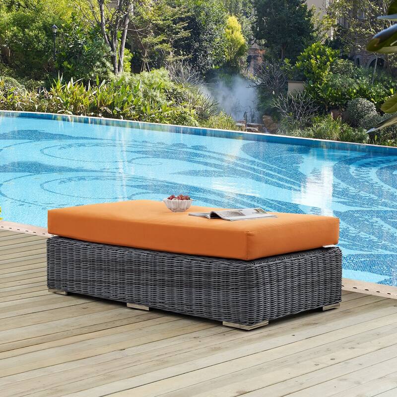 Summon Outdoor Patio Sunbrella® Rectangle Ottoman - Canvas Tuscan
