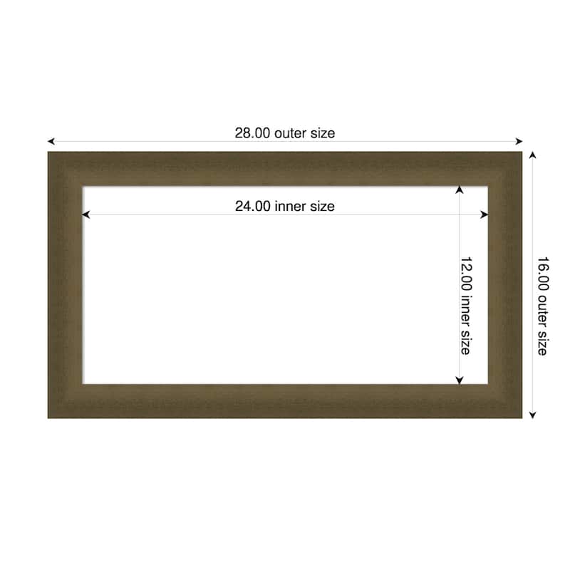 Amanti Art Blaine Light Bronze Narrow Framed Dry Erase Magnetic Board - 28 x 16 in