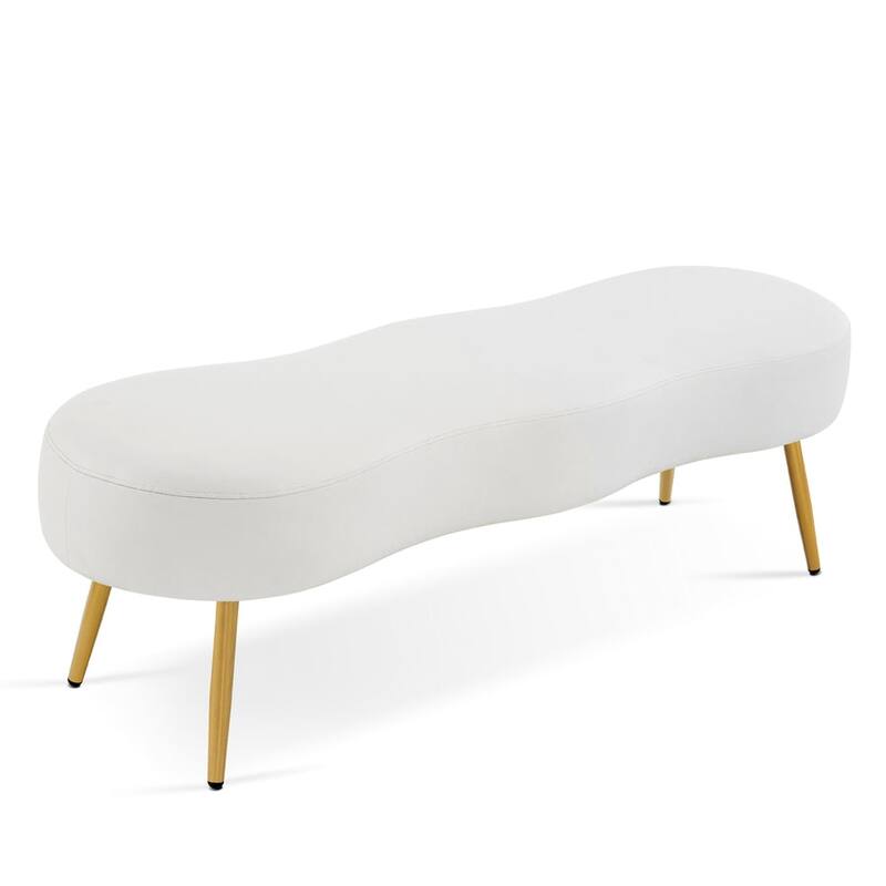 MCombo Ottoman Bench, Waiting Room Chairs for Living Room Entryway, Faux Leather Upholstered Footstool with Storage Packet W725