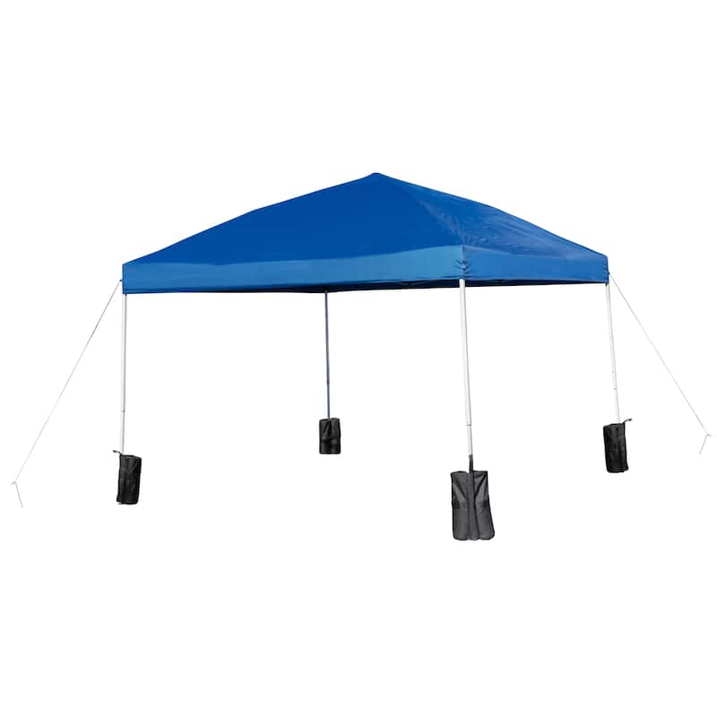 10'x10' Pop Up Straight Leg Canopy Tent With Sandbags and Wheeled Case - 10x10