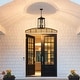 preview thumbnail 2 of 10, 2-Light Black Large Transitional Outdoor Hanging Pendant Light with Clear Glass - 20 in. H