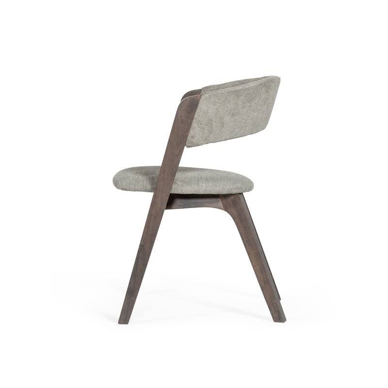 Modrest Grover Modern Grey & Dark Wenge Dining Chair (Set of 2)