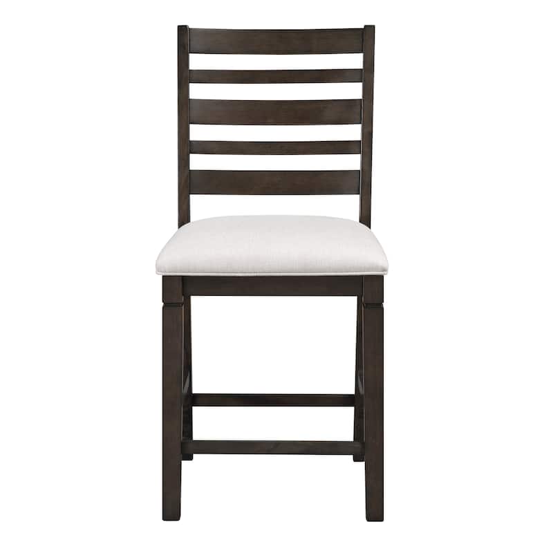 Dark Espresso Finish Counter Height Dining Furniture Set Extendable Table Upholstered Bench Chairs