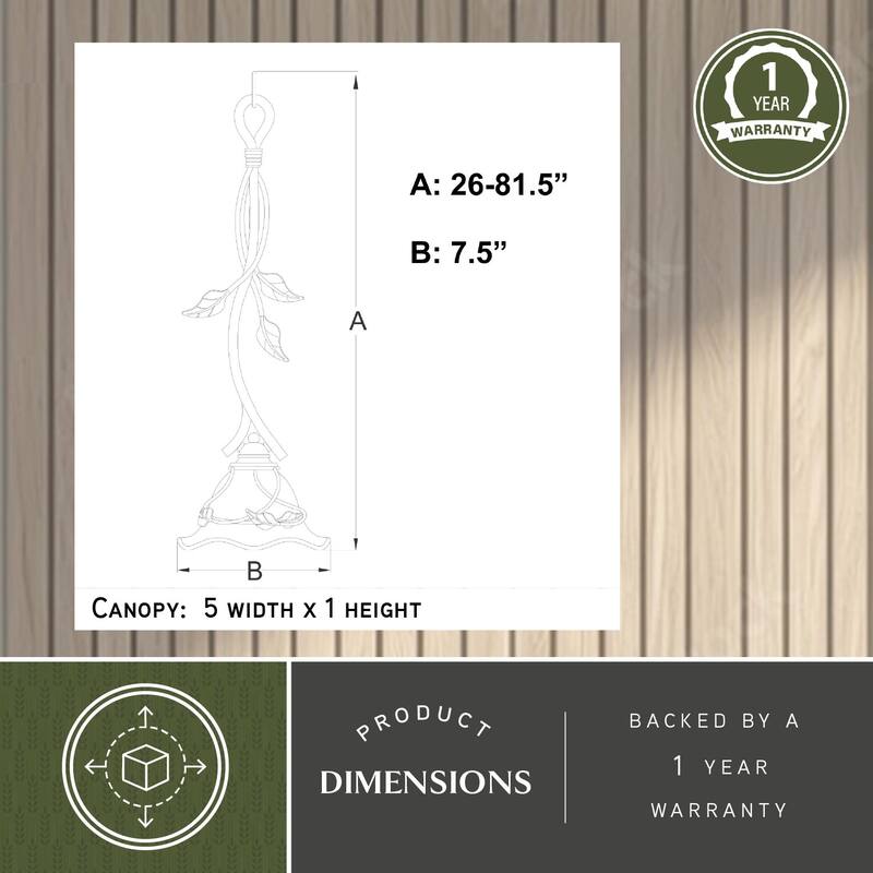 Vine Black Rustic Mini Pendant Ceiling Light - 7.5-in W x 22-in H x 7.5-in D