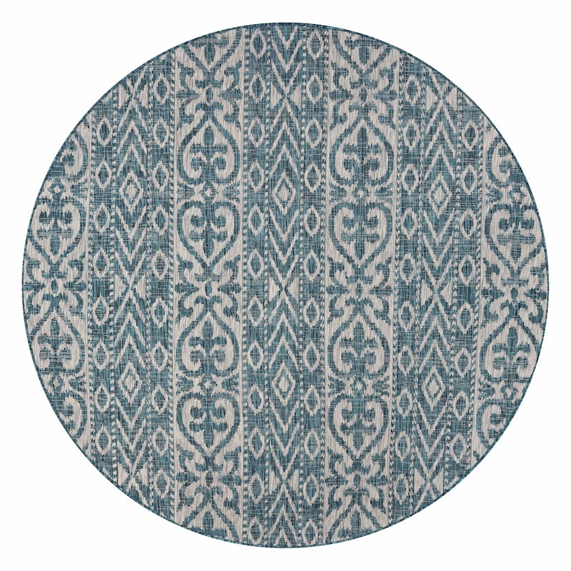 Sevita Entwined Ikat Geometric Indoor/Outdoor Rug