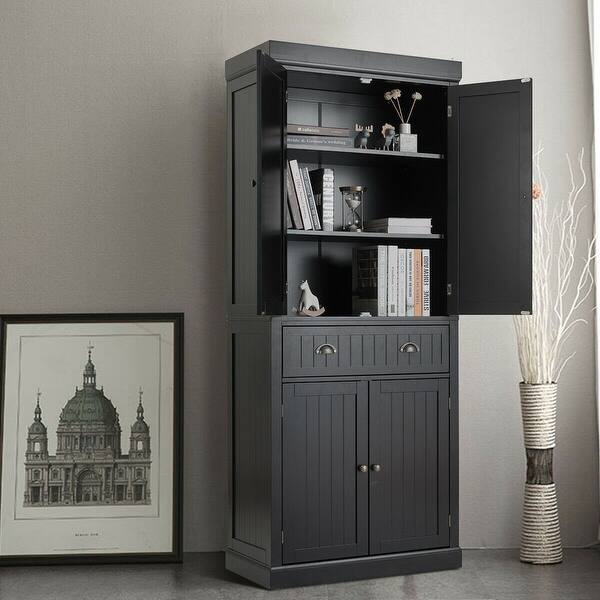 black kitchen pantry cupboard gymax kitchen cabinet pantry cupboard freestanding w black kitchen pantry cupboard gymax kitchen cabinet pantry cupboard freestanding w