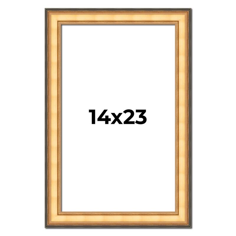 14x23 Frame Gold Plein Aire Solid Wood Picture Frame Width 2 Inches |