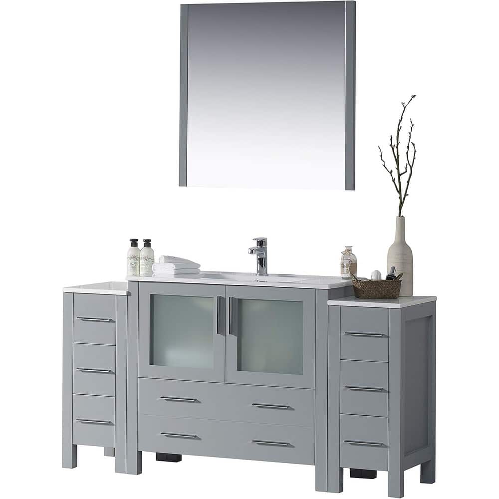 Blossom Sydney 60 Inch Solid Wood Bathroom Vanity with Sink & Cabinets