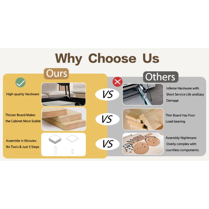 Roomfitters 31.5" Square Lift Top Coffee Table, Fluted Storage Center Table with Hydraulic Mechanism and Solid Wood Legs