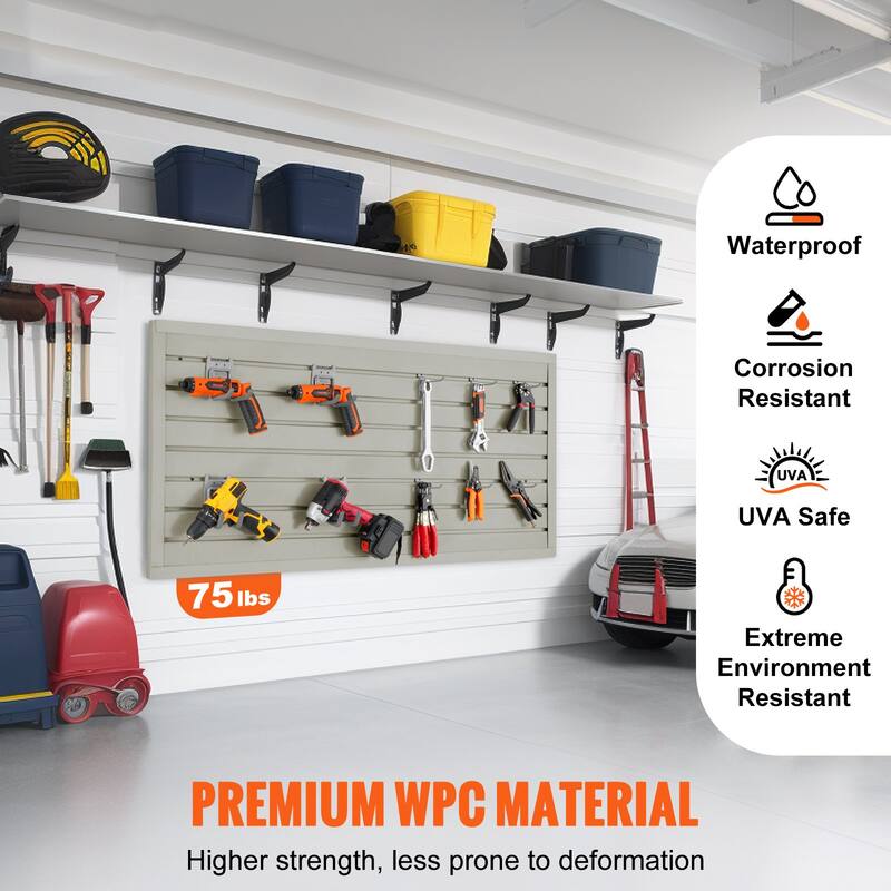 Heavy Duty Garage Slat Wall Organizer Panels with Universal Groove Design