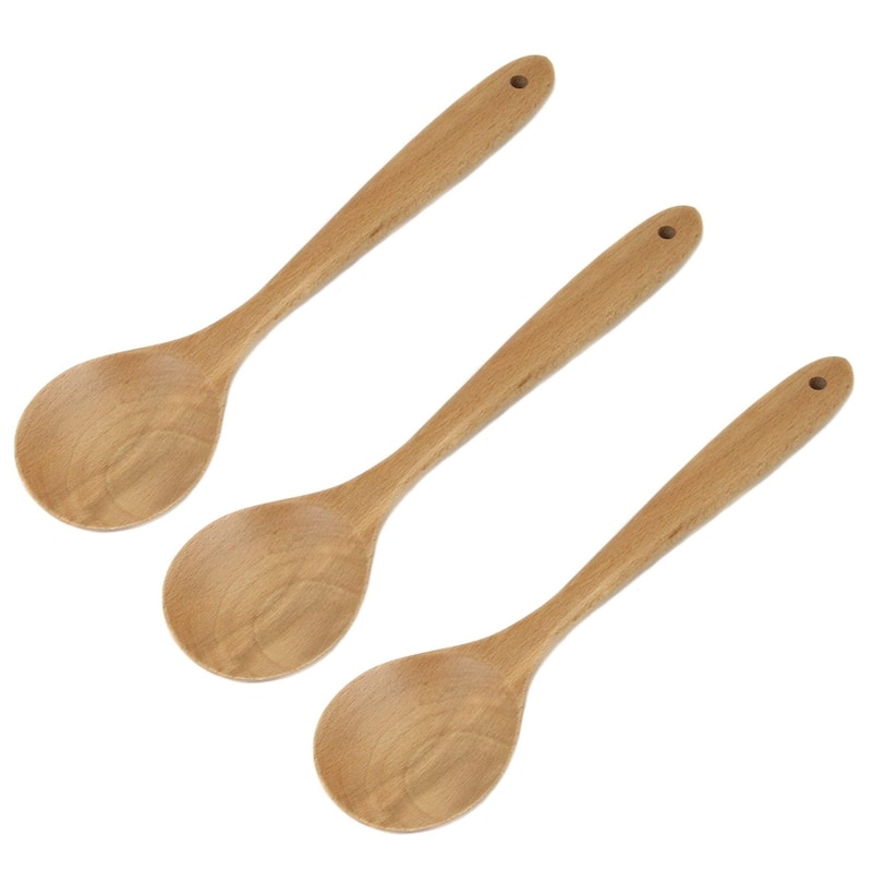 Chef Craft 11.75" Solid Beechwood Cooking / Mixing Spoon - 3 Pack