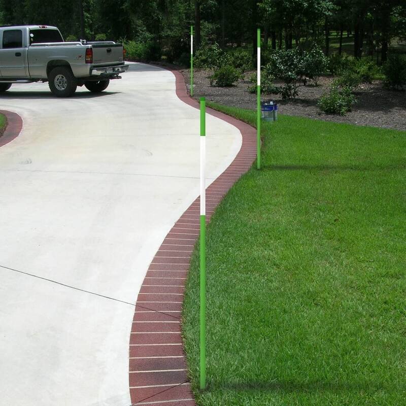 Agfabric 48 in. Hollow Driveway Markers 5/16 in. Dia Driveway Poles for Easy Visibility at Night Reflective, Green (20-Pack)