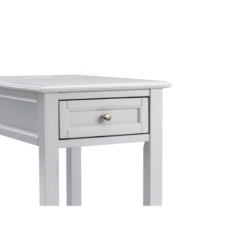 East West Furniture Denison Night Stand - Rectangle Modern End Table with a Drawer for Bedroom, 24x19 Inch, (Finish Options)