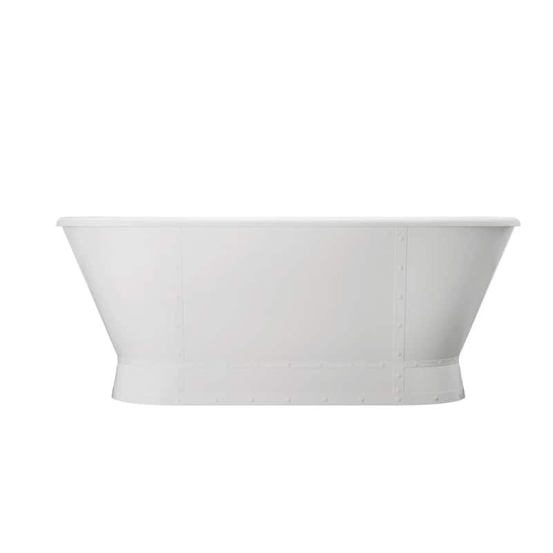 66'' W,73 GALLONS Freestanding Acrylic Soaking Bathtub With Drain And Overflow Holes