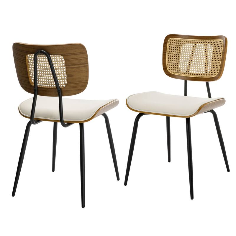 Faux Leather Upholstered Dining Chairs Set of 2/4 - 33.5"H x 19.3"W x 23"D