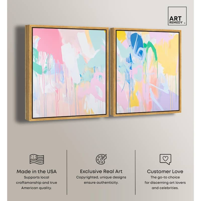 Joyful Drips Canvas Set of 2 by Art Remedy