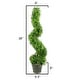preview thumbnail 2 of 3, GTR4633-NATURAL-2 3-foot Faux Boxwood Spiral Topiary Plant in Plastic Pots (Set of 2)
