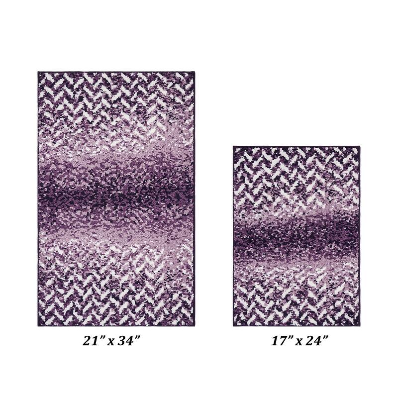 Better Trends Casablanca Collection 100% Micro Polyester Soft Plush & Absorbent Water Machine Washable 2 Piece Bath Rug Set
