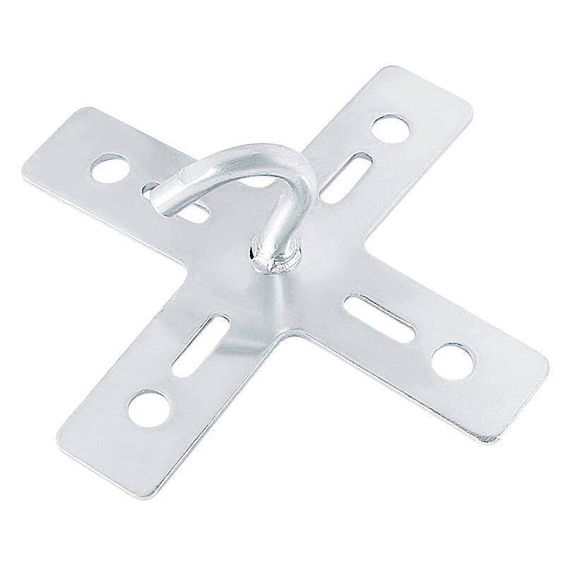 3set Ceiling Hook Kit Cross Design Metal Plate Mount Hanger Holder Light Fixture - Silver