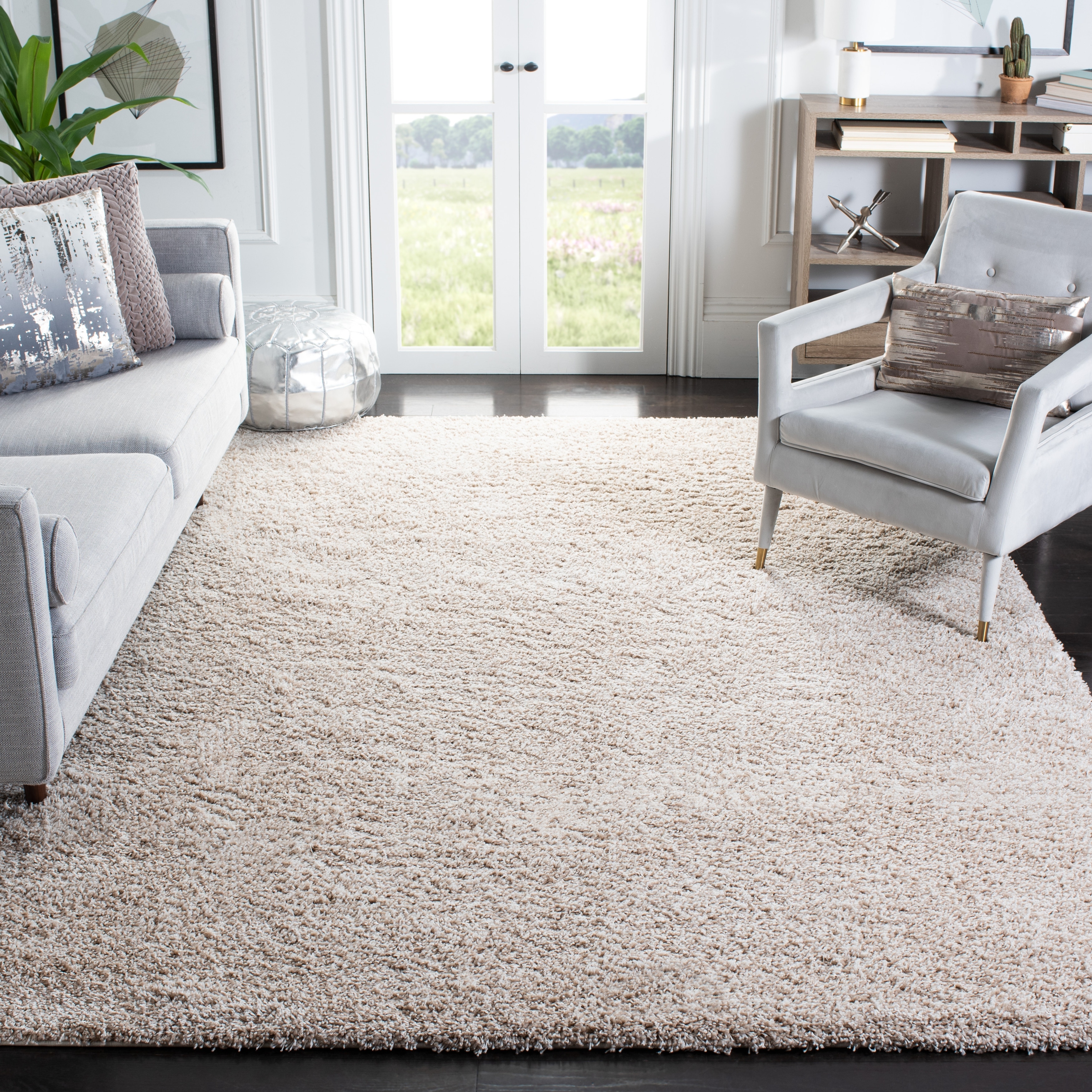 Black and White Paw Print Accent Rug