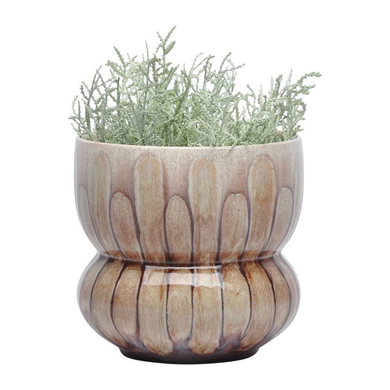 Sagebrook Home Mandara Small Vase - Multi-color, Ceramic, Brown, Novelty, Elegant Design for Modern Living