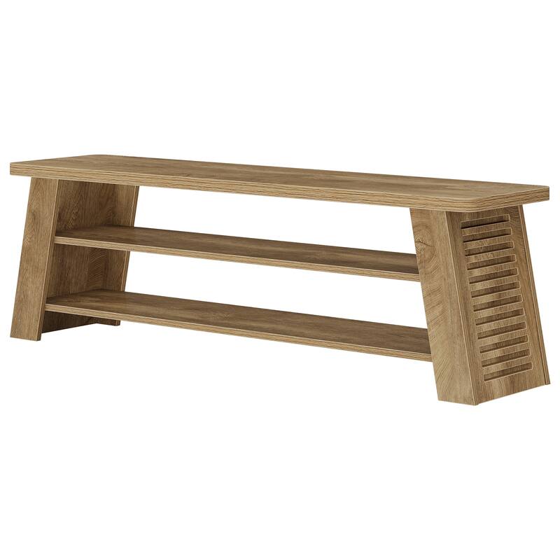 Entryway Shoe Bench with Storage Shelf, Dining Bench, Wooden End of Bed Bench for Bedroom, Living Room, Mudroom, Hallway, Foyer