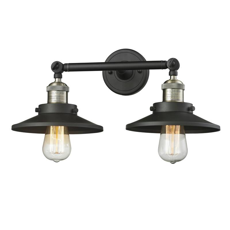 Innovations Lighting Railroad 2 Light 18" Wide Bathroom Vanity Light - Black Antique Brass / Matte Black