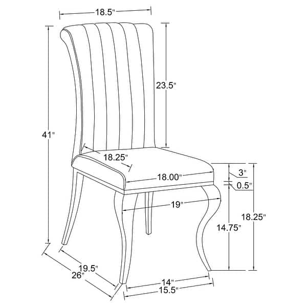 dimension image slide 1 of 2, Betty Velvet Upholstered Dining Chair (Set of 4)