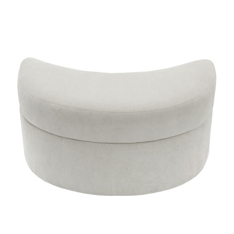 41" W Oversized Accent Barrel Swivel Chair with Moon Storage Ottoman