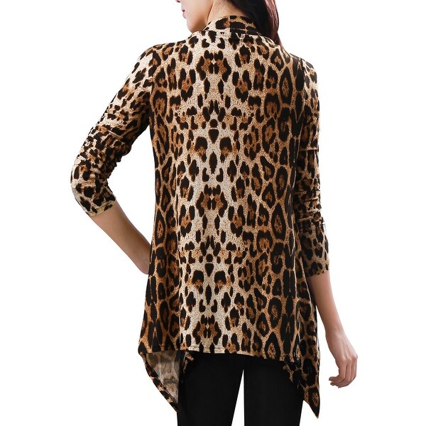 leopard open cardigan