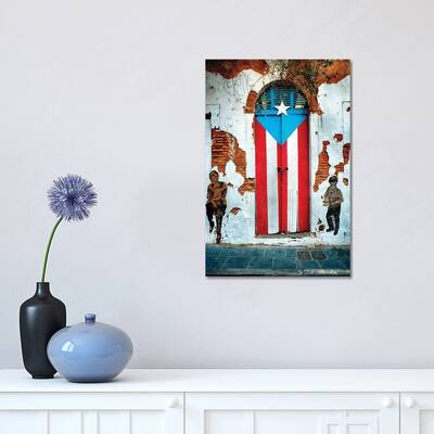 iCanvas "Puerto Rican Flag Door" by George Oze Canvas Print