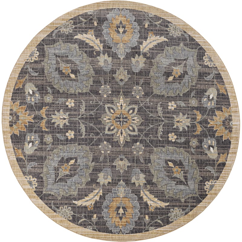 Copper Grove Wool Distressed Traditional Wool Area Rug - 9' Round