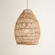 preview thumbnail 17 of 23, Callie Rattan Pendant Light - Natural Bell 1-Light Handwoven Ceiling Light 14-Inches - Lampshade Only