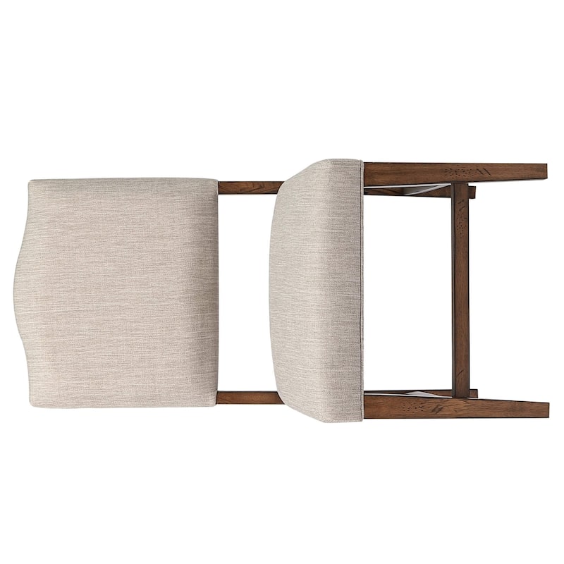 Linen Upholstered Side Chairs - 38" - Brown - Set of 2