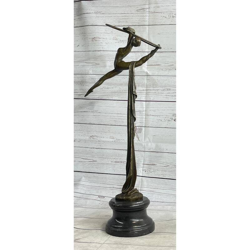 Original Miguel Lopez Gymnast Ballerina Trapeze Artist Bronze Sculpture Figurine