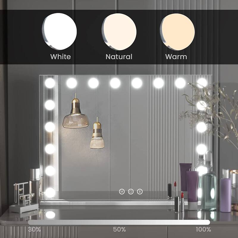 GTU Furniture LED Makeup Hollywood Table/Wall Mount Vanity Mirror with Lights
