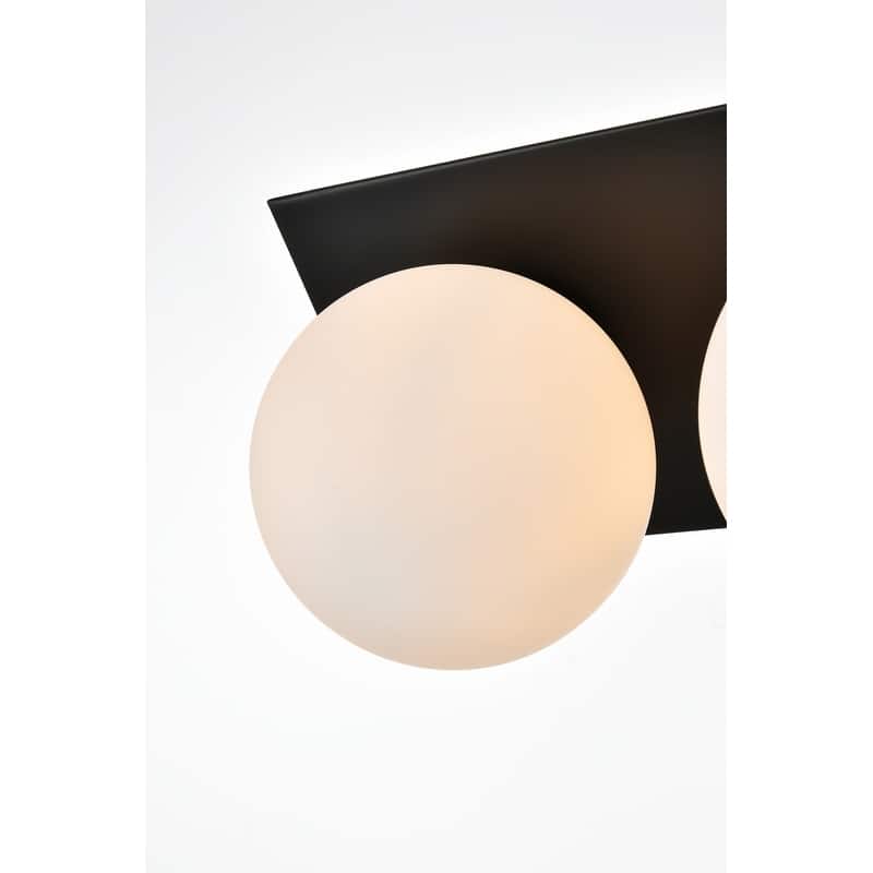 Jinzo 1 Light Black and Frosted White Bath Sconce