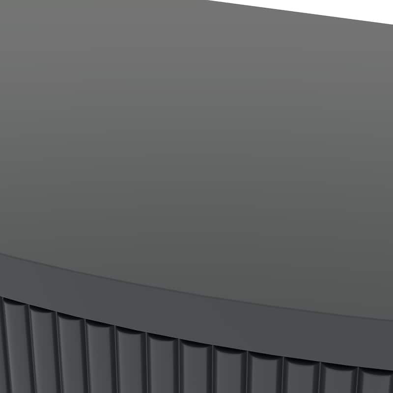 Artisan-Crafted Demi-Lune Console Table,Unique Half Moon Design End Table with 2 Drawers and Shelf