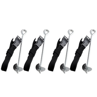 ExacMe Trampoline Stakes Anchors Safety Kit Heavy Duty Steel Galvanized, Pack of 4, S001 - 12" x 3" x 4"