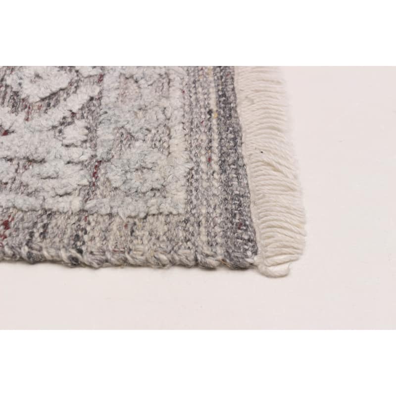 ECARPETGALLERY Hand-knotted Tangier Light Grey Wool Rug - 5'3 x 7'11