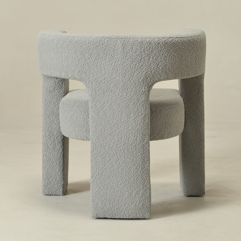 KINWELL 28" Wide Boucle Upholstered Square Armchair
