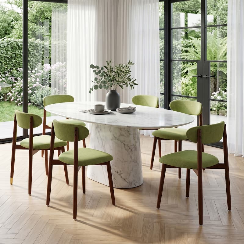 Modern Upholstered Linen Kitchen Dining Chair