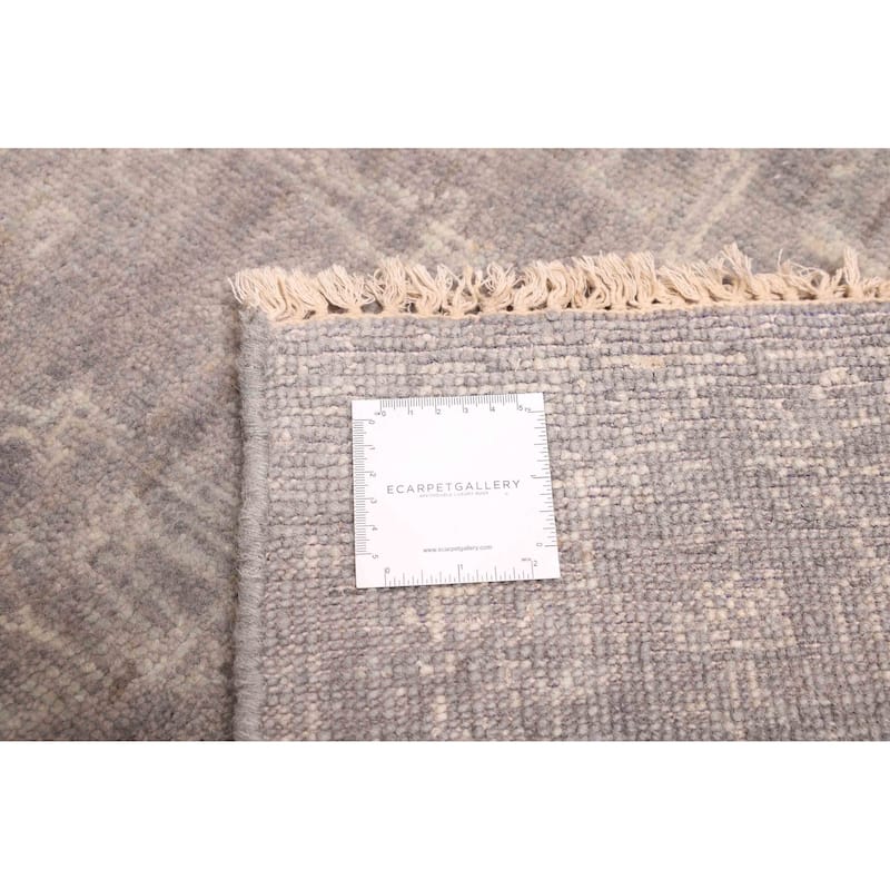 ECARPETGALLERY Hand-knotted Finest Oushak Dark Grey Wool Rug - 6'0 x 8'10