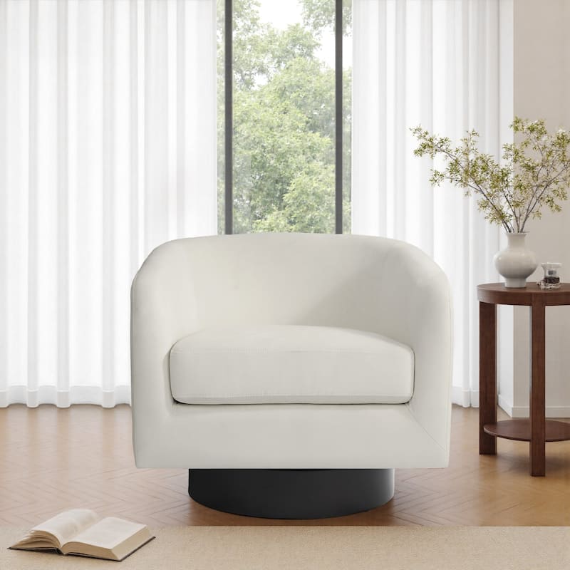 UIXE 360° Swivel Barrel Accent Chair Velvet Armchair For Living Room