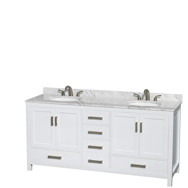 Wyndham Collection Sheffield Double Vanity Set, Medicine Cabinets