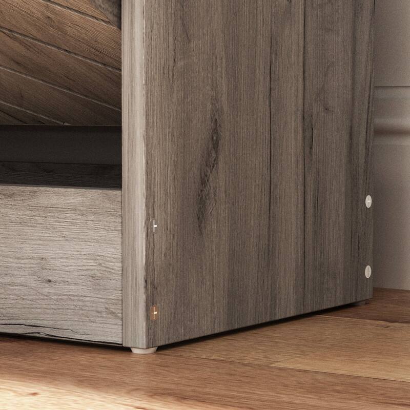 FUFU&GAGA Freestanding 2 Flip Drawers Shoe Cabinet Storage Organizer
