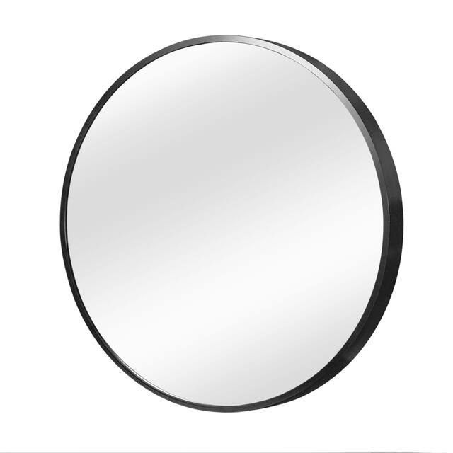 Neutypechic Modern Thin Frame Wall-Mounted Vanity Round Mirror