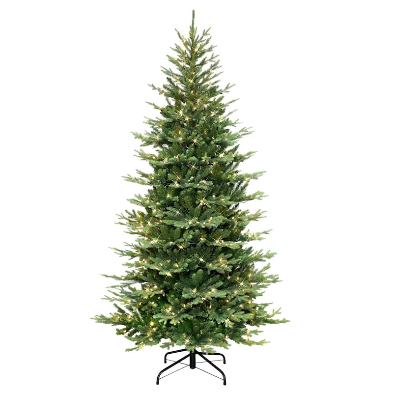 Pre-lit Balsam Fir Medium Artificial Christmas Tree - 7.5’ - Clear Lights - 7.5 Foot