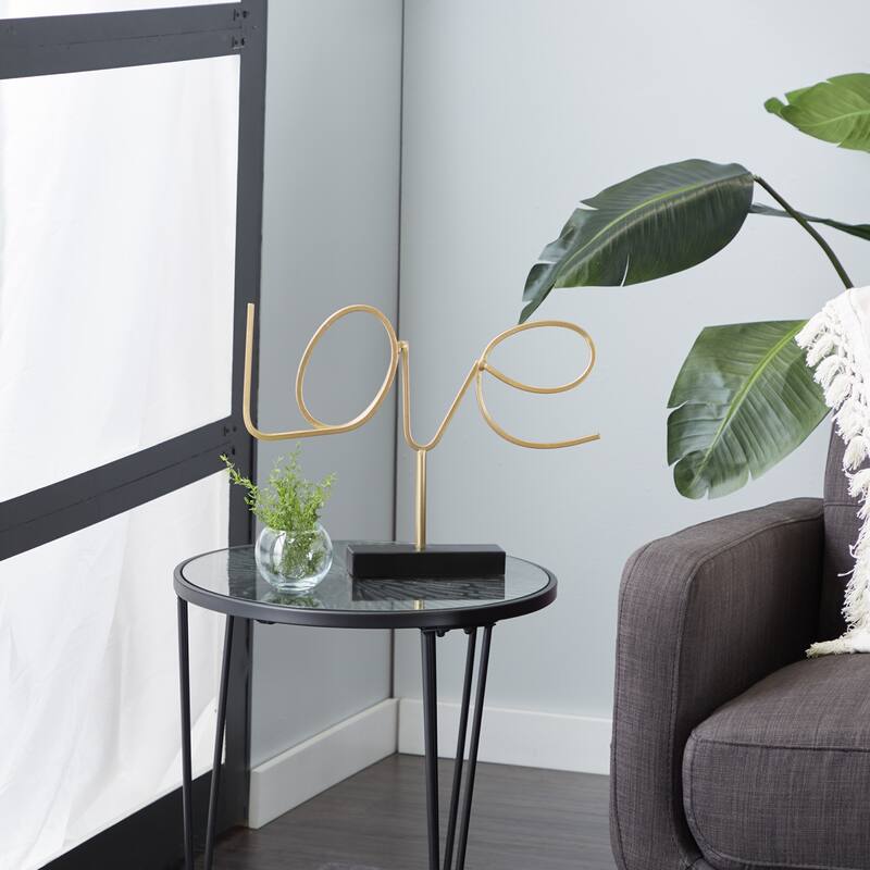 The Novogratz Gold Metal Love Sign Home Decorative Sign